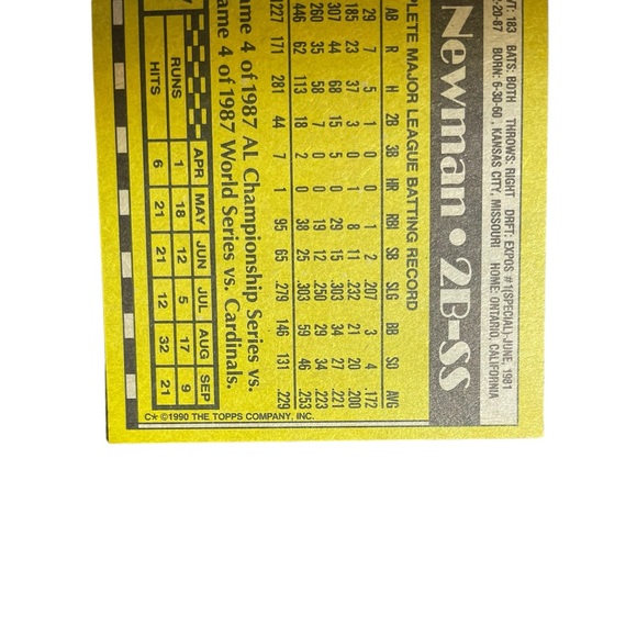 1990 al newman minnesota twins topps baseball card # 19 - Picture 5 of 5